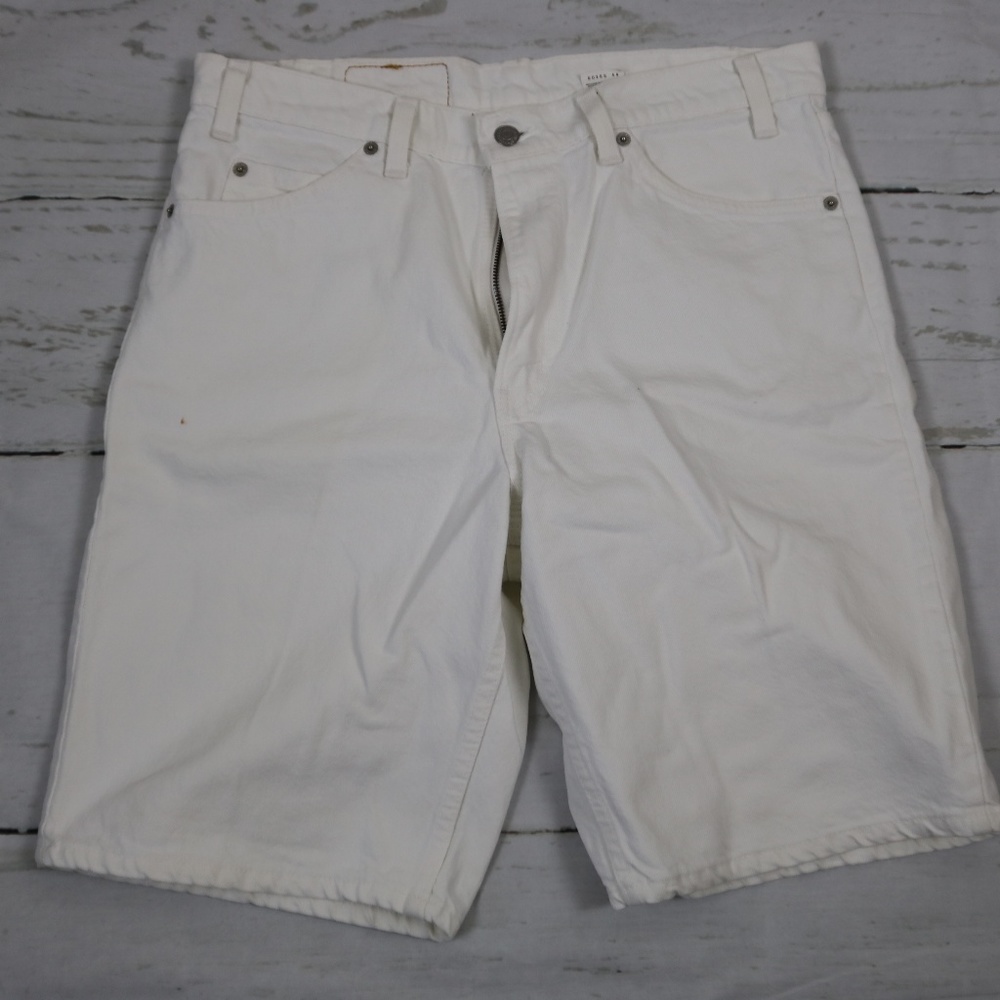 Vintage Levis Denim Shorts Red Tab White Wash 550
